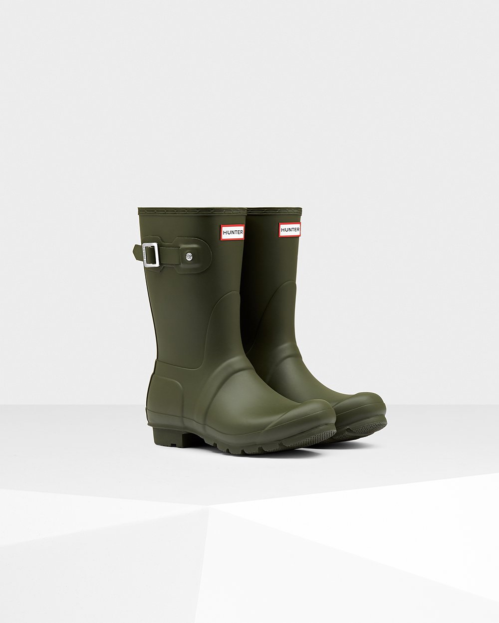 Womens Hunter Short Rain Boots Dark Olive - Original - 6831095-QT